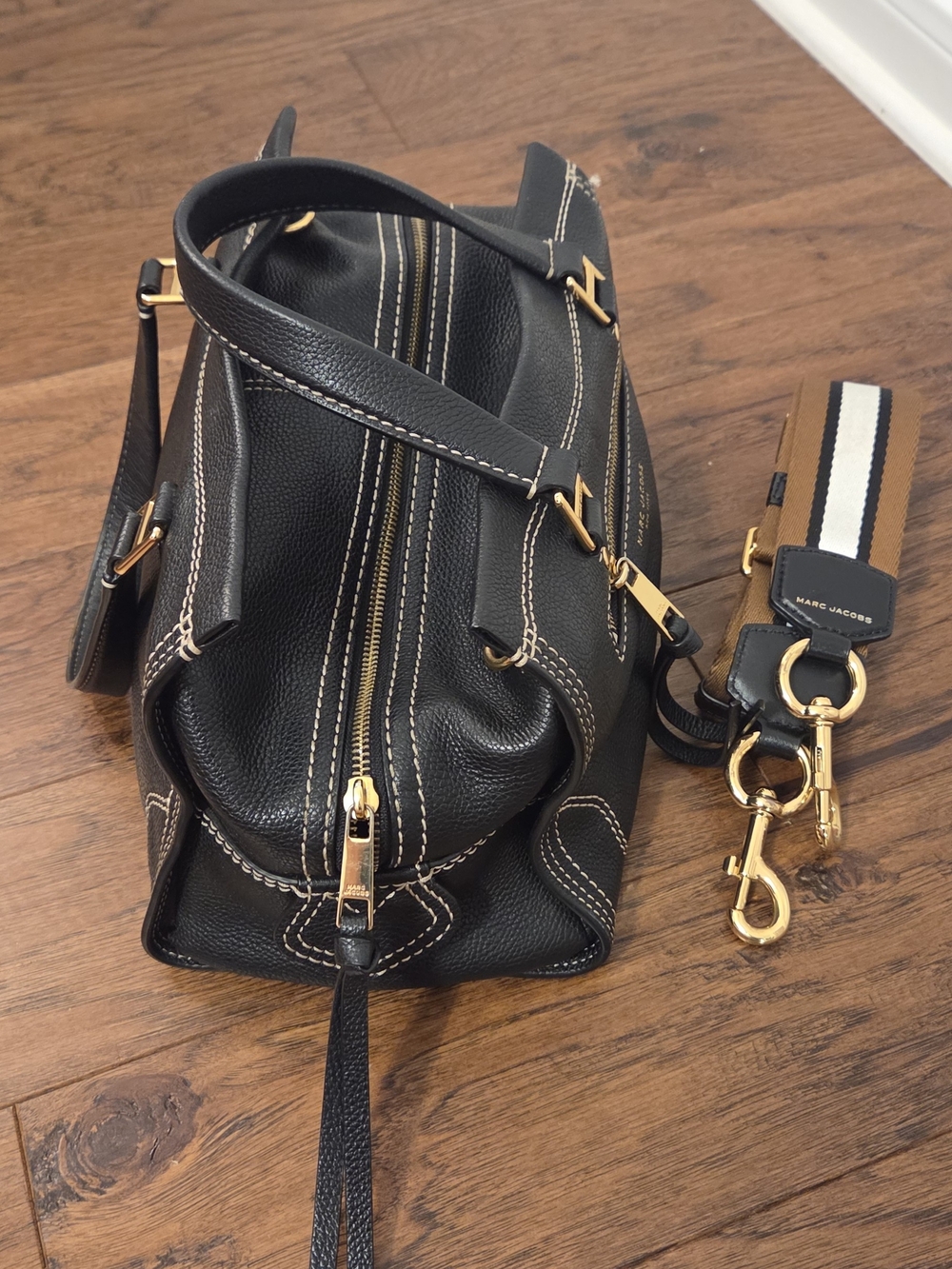 Marc Jacobs Black Satchel with Gold Hardware - Picture 13 of 16